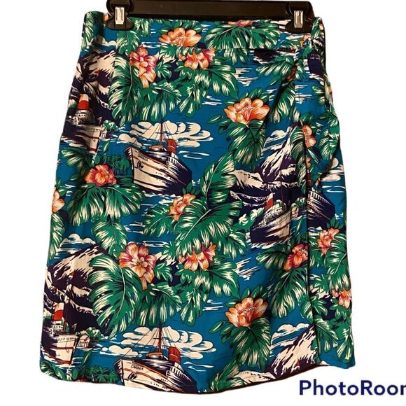 Alexander Campbell Tropical Vintage Wrap Style Cruise Ship Skirt Size 6 📦 - Picture 8 of 8